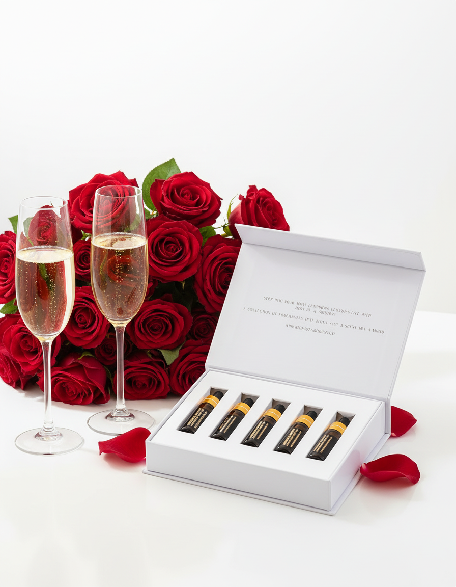 Discovery Set with Champagne and Oversized Rose Bouquet